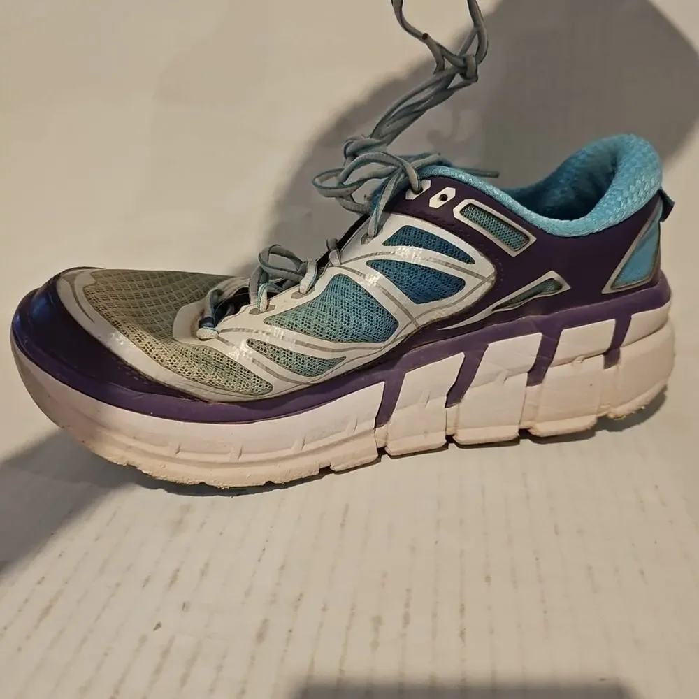 Hoka Odyssey Shoes Womens 7.5 Blue White Purple Road Running Support Trainer